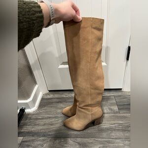 Knee high suede boots